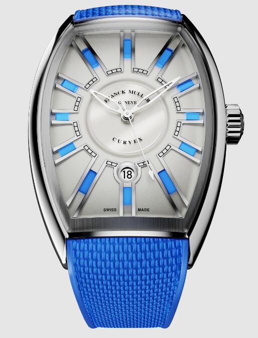 Franck Muller Curvex CX Flash Replica Watch Cheap Price CX 36 SC DT FLASH BL AC ACBR Blue calfskin strap